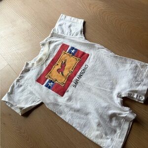Vintage San Antonio Kids White Graphic romper